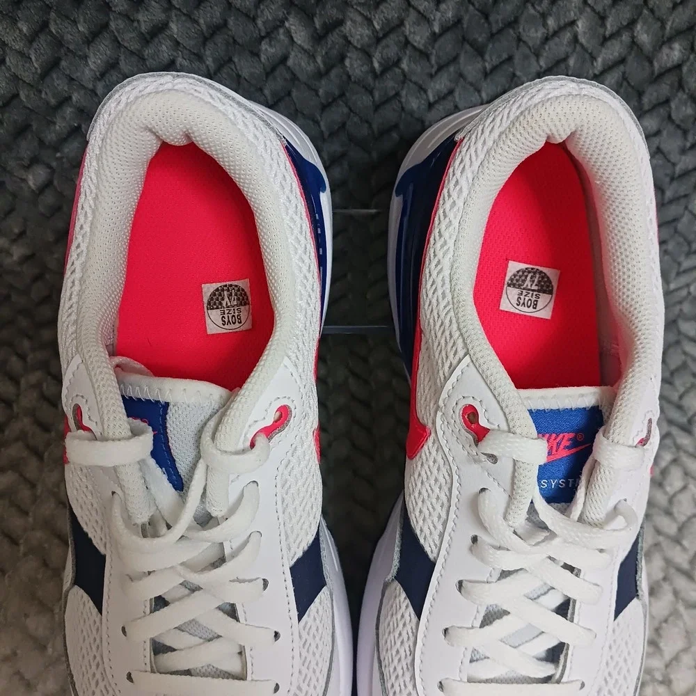 Nike Air Max System GS Low White Royal Crimson Running Sneakers Shoes Size 7Y